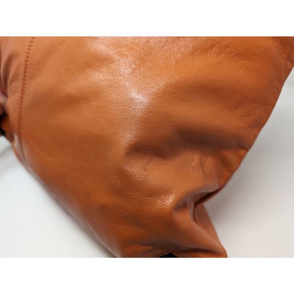 Latico Salmon Espresso Orange Rosie Leather Shoulder Bag Purse - Picture 13 of 16